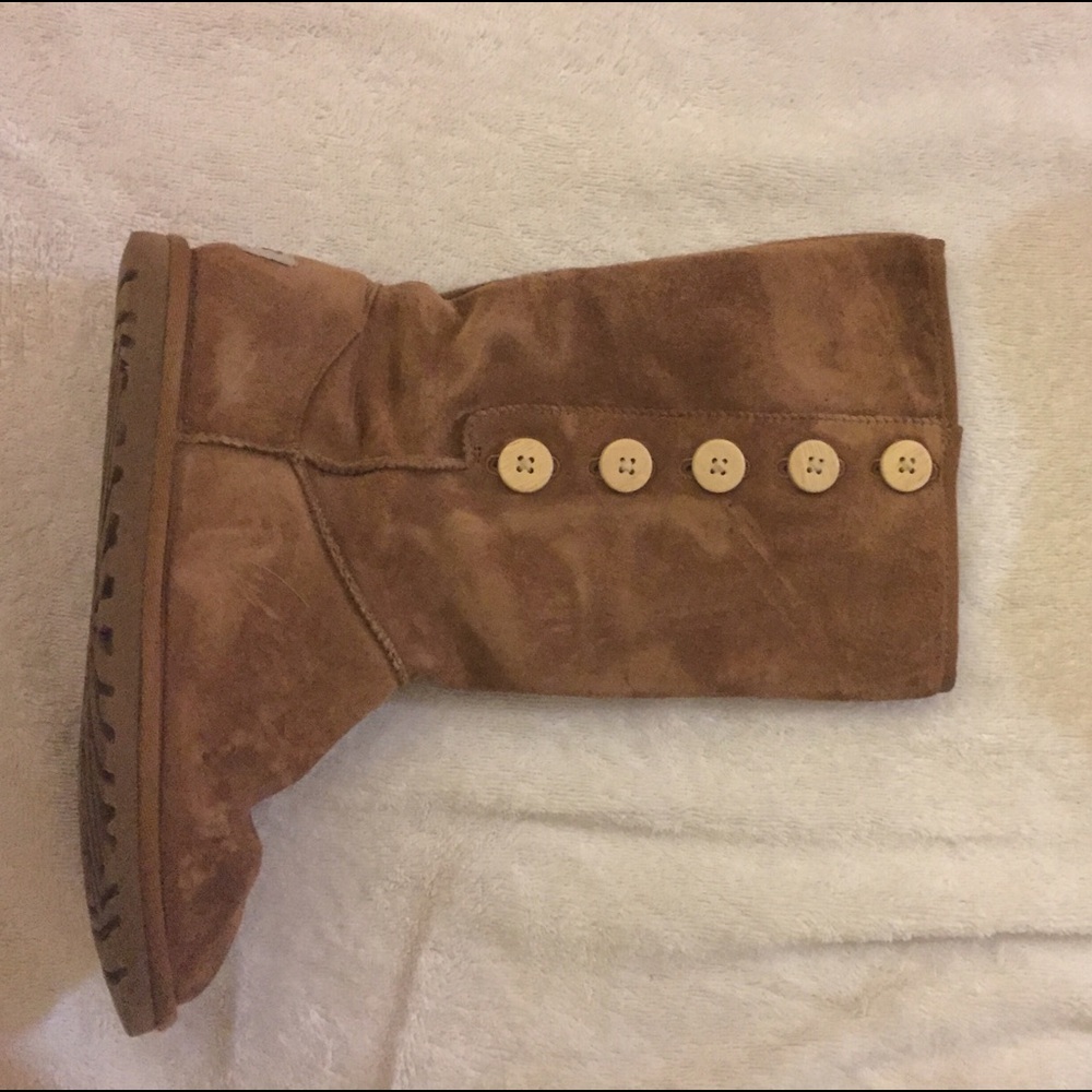 UGG Tan Winter Boots with Button Accents